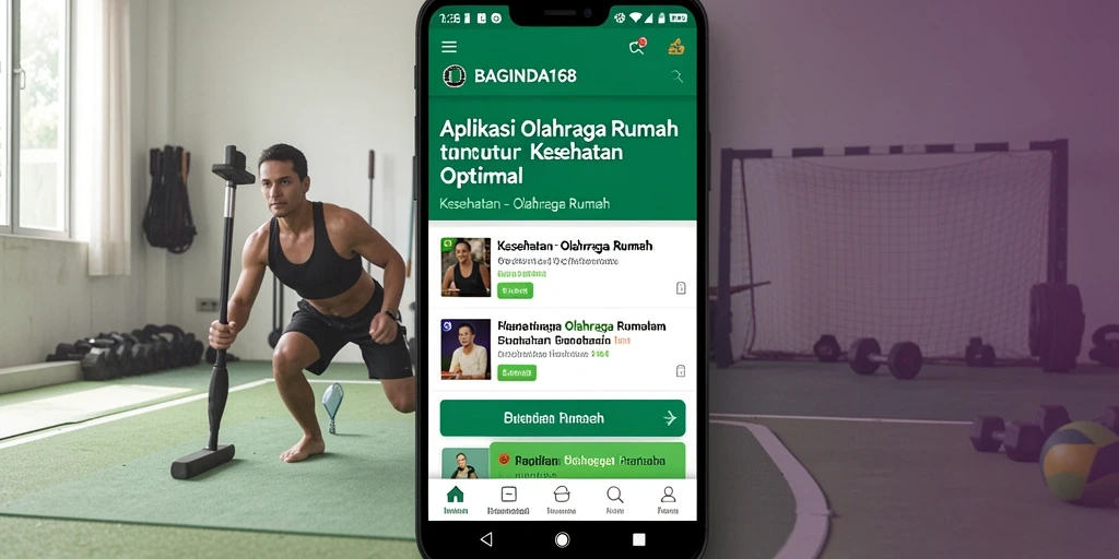 Antarmuka aplikasi BAGINDA168 saat berolahraga di rumah.