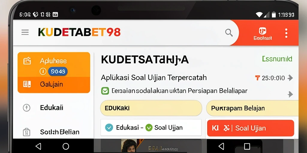 Tampilan antarmuka aplikasi KUDETABET98 yang sederhana dan informatif.