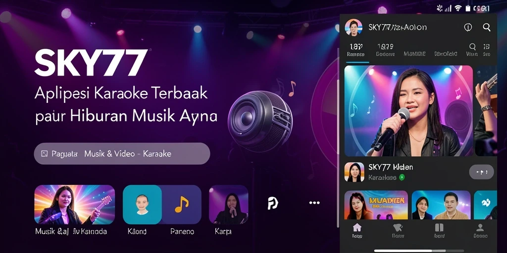 Tampilan antarmuka aplikasi Karaoke SKY77 yang menarik dan mudah digunakan.